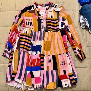 Colorful Geometric Pattern Dress